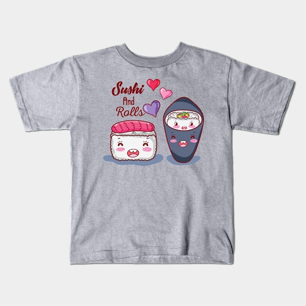 kawaii sushi Kids T-Shirt by Nikoleart